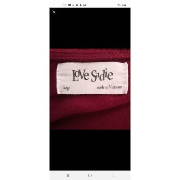 LOVE SADIE BURGUNDY V-NECK LONG SLEEVE DRESS SZ.L EUC. - Picture 11 of 13